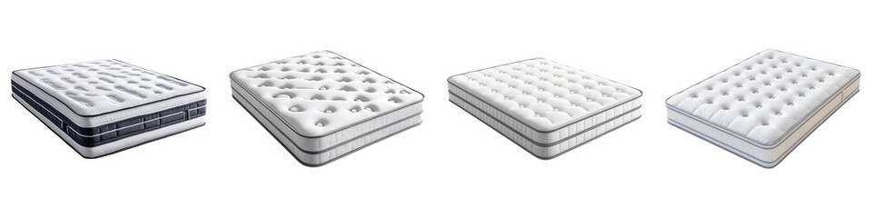 Cooling mattress isolated on transparent background, Set of