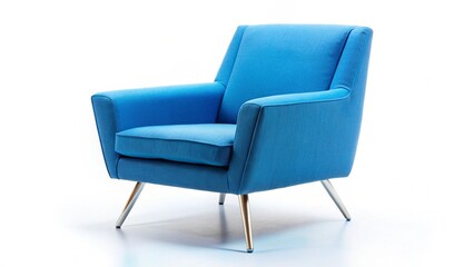 Fototapeta premium Nice blue chair isolated on white background 