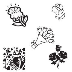 Rose Day vector design icon symbol set 