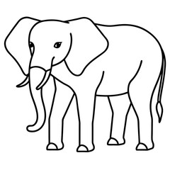  African Elephant  line art vector illustration