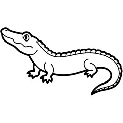 Alligator line art vector illustration