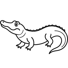 Alligator line art vector illustration