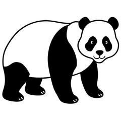 Giant Panda  line art vector illustration 