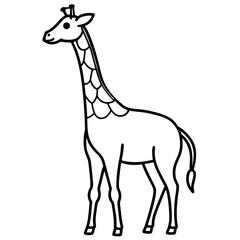 Giraffe  line art vector illustration 