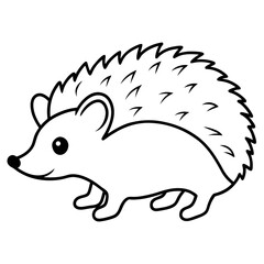 Hedgehog  line art vector illustration 