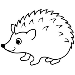 Hedgehog  line art vector illustration 