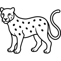 Leopard line art vector illustration 