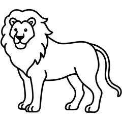 Lion line art vector illustration 