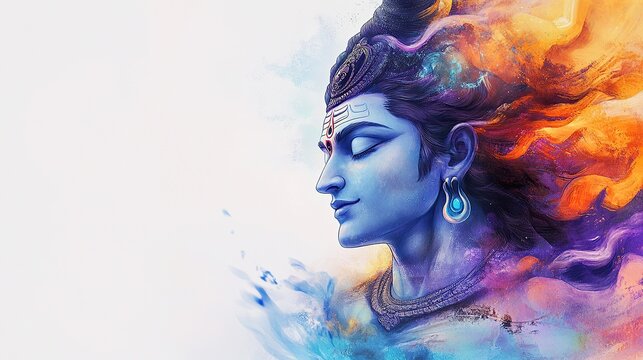 Hindu festival Maha Shivratri. Vector illustration Of Shivratri, Maha Shivratri with hindi massage om maha shivaya.	

