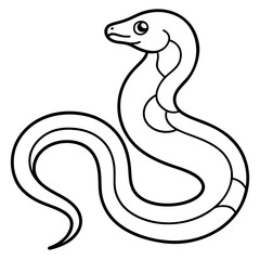 Fototapeta premium Python line art vector illustration 