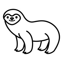 Sloth line art vector illustration