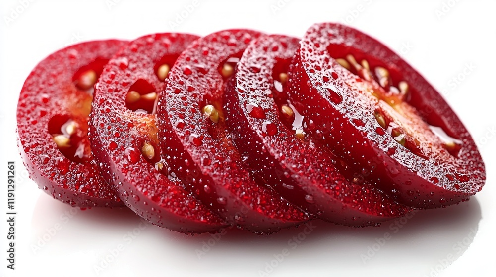Poster curved red chili peppers shiny wet surfaces are carefully arranged. water droplets enhance their bol