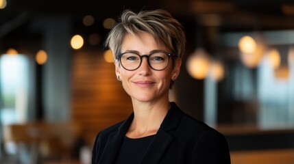 Fototapeta premium Professional Portrait of a Middle-Aged Business Adviser in Office
