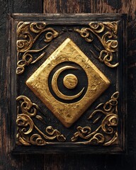 Feng shui bagua lucky charm for prosperity traditional decor home artistic design close-up view symbolism of fortune