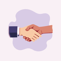 Handshake illustration promoting harmony and collaboration, soft colors