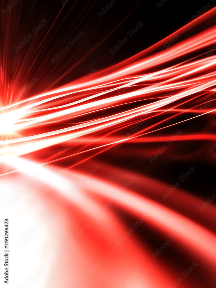 Aufkleber dynamic abstract light trails in vibrant red create a sense of movement and energy, perfect for vari