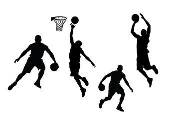 basketball players silhouettes