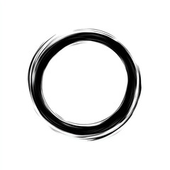 Minimalistic black circle design, perfect for modern art, branding, or abstract backgrounds, conveying simplicity and elegance.