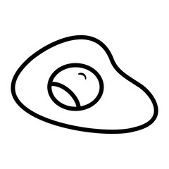 Egg icon in line style. Fried egg icon in line style. Sunny side up icon