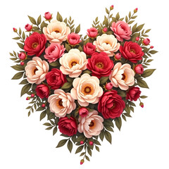 Elegant Valentine’s Day Design with  Heart and Roses 