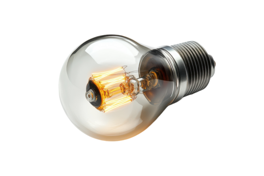 Classic vintage light bulb with exposed filament showcasing warm glow and elegant design suitable for home decor