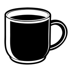 Mug Black Silhouette vector Illustration isolated on a transparent background