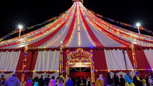 Colorful Illuminated Tent for Circus