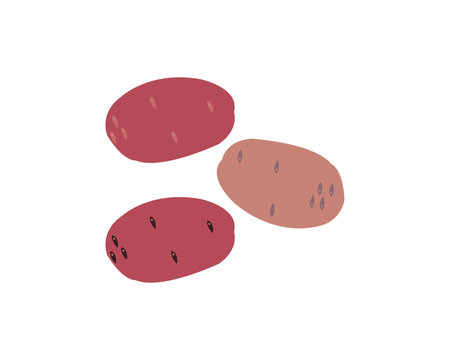 red potatoes on white background clip art preview