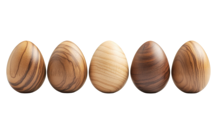Wooden Easter egg transparent background