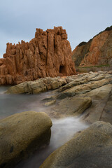 Landscape with the red rocks of Arbatax in Sardinia