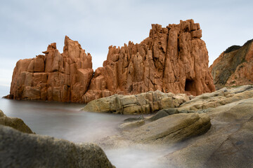 Landscape with the red rocks of Arbatax in Sardinia