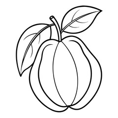 Ackee line art Illustrations on white background 