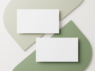 blank business cards on grey background, text & logo mockup