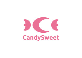 simple letter c with candy logo design vector
