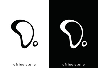 africa map with logo stones. creative abstract line art vector design © nubikor