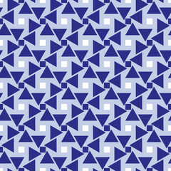 Blue, periwinkle and white abstract geometric pattern background
