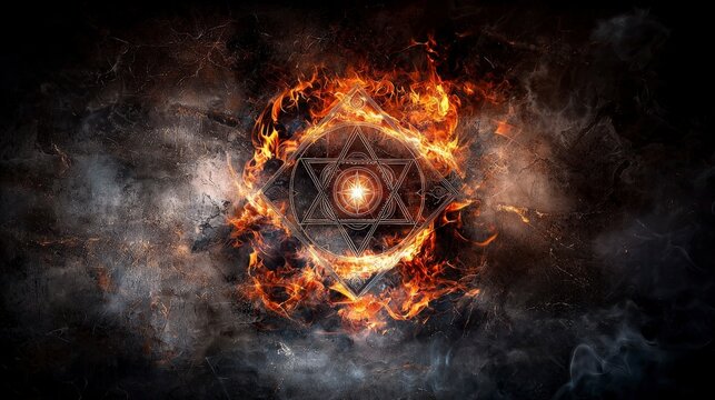 Fiery kali yantra invocation spiritual realm digital art mystical atmosphere close-up view divine protection concept