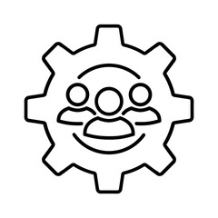 Employee development line icon, enhance sign, improve opportunities, boost talent capability, upgrade potential user symbol – vector