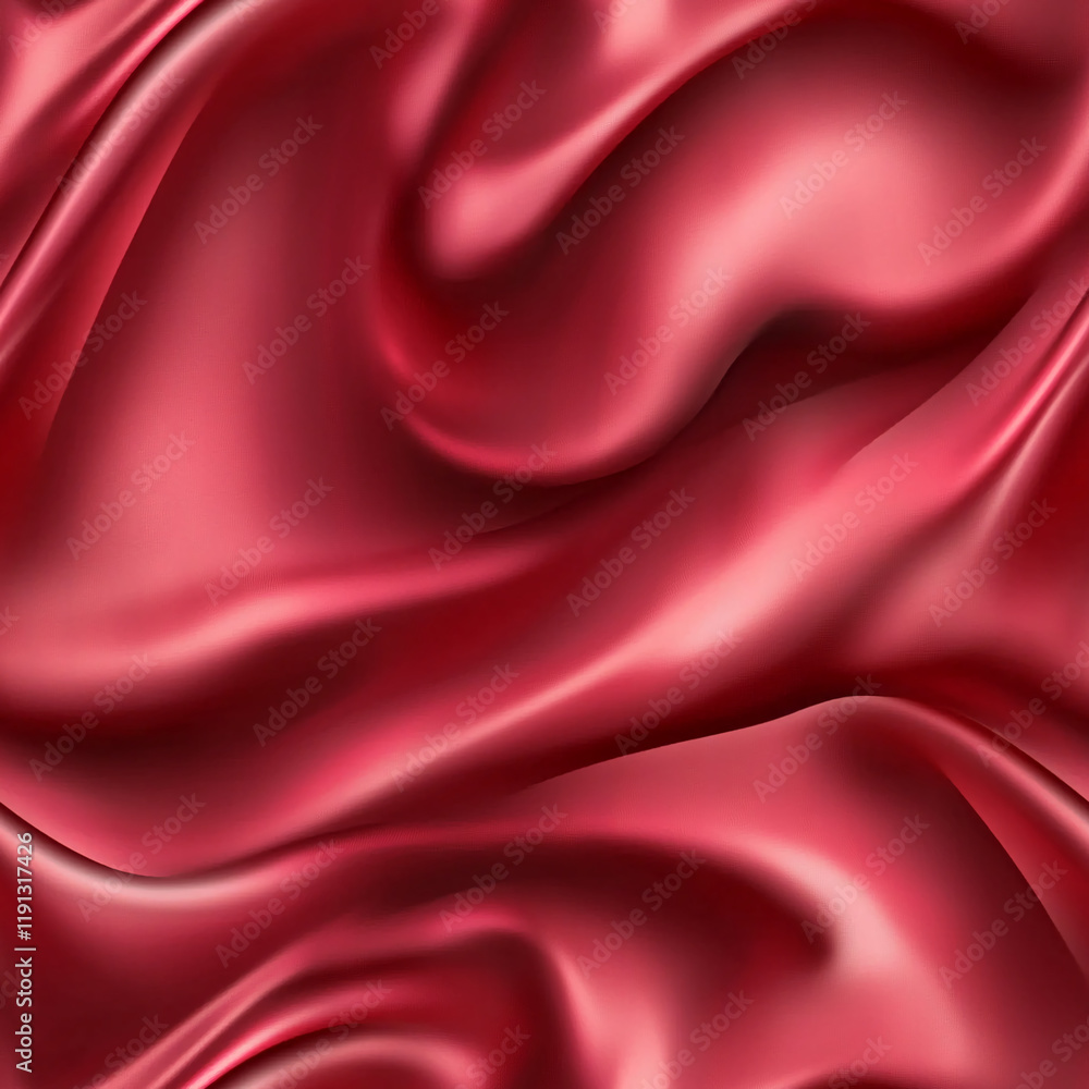 Poster elegant red silk texture with flowing curves and luxurious design
