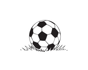 Obraz premium Black and white soccer ball vector illustration