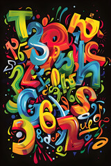 Dynamic and Vivacious Jazzy Font: A Colorful Celebration of Music and Art Through Playful Letterforms