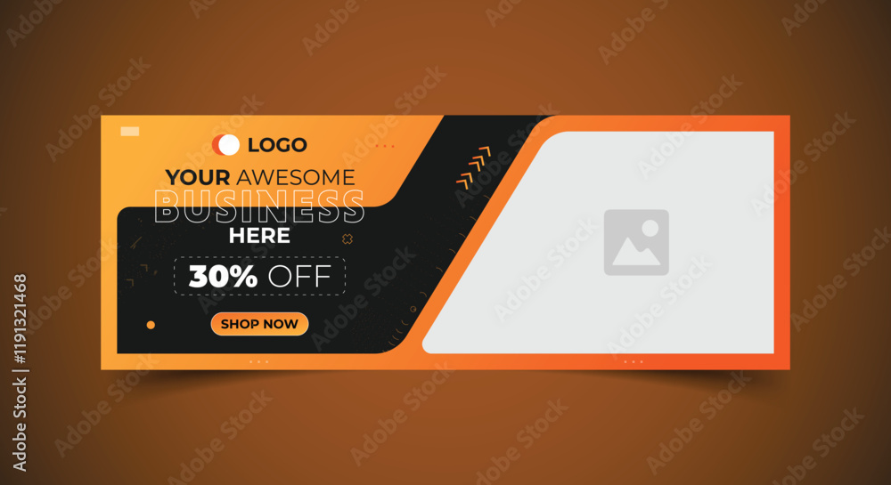 Canvas Prints business facebook cover page timeline web ad banner template with photo place modern layout with ora