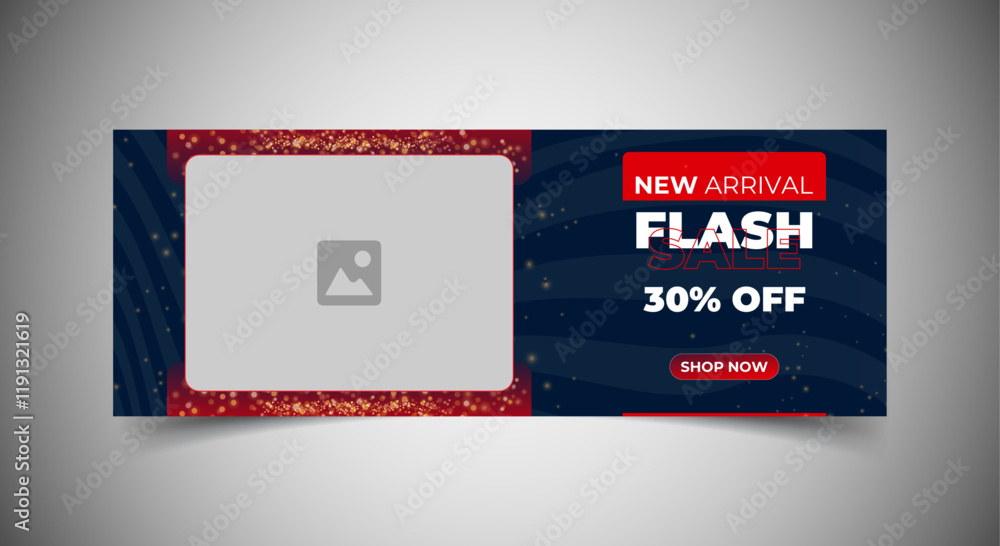 Canvas Prints flash sale facebook cover page timeline web ad banner template with photo place. modern layout dark 