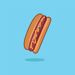 Hot Dog Cartoon Vector Icon Illustration