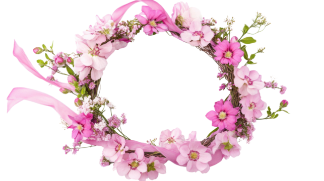 Floral wreath transparent background