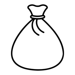 Money bag vector Outline Illustration isolated on a transparent background