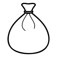 Money bag vector Outline Illustration isolated on a transparent background