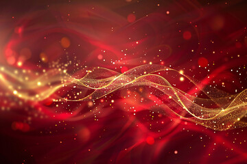 Red Theater Stage with Dramatic Lighting and Velvet Curtains, Elegant Performance Venue Setup with Spotlight and Theatrical Atmosphere