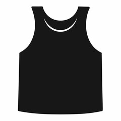 Minimal Black Tank Top Silhouette Vector