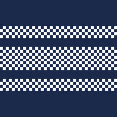 Dark blue and white checkered lines